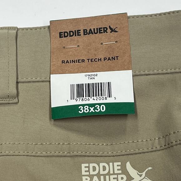 Eddie Bauer Mens Rainier Tech Pants Size 38x30 Zip Pocket Stretch - Picture 3 of 13